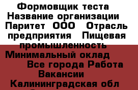 Формовщик теста › Название организации ­ Паритет, ООО › Отрасль предприятия ­ Пищевая промышленность › Минимальный оклад ­ 22 000 - Все города Работа » Вакансии   . Калининградская обл.,Светлогорск г.